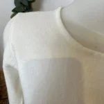 Pull col rond laine et cachemire femme TRICOTONIC T40 - ecru - 42