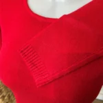 Pull col rond laine et cachemire femme TRICOTONIC T40 - rouge - 42
