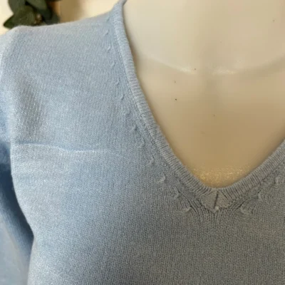 Y248- Pull Laine Cachemire "Tricotonic" (les T36&40) - bleu-ciel - 40