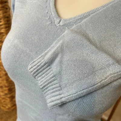 Y248- Pull Laine Cachemire "Tricotonic" (les T36&40) - bleu-ciel - 40