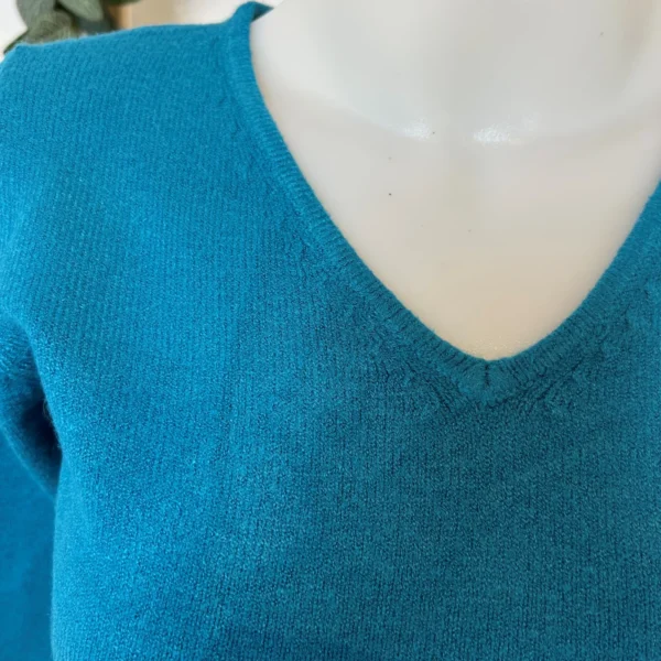 Y248- Pull Laine Cachemire "Tricotonic" (les T36&40) - bleu-canard - 40