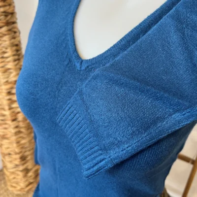 Y248- Pull Laine Cachemire "Tricotonic" (les T36&40) - bleu-petrole - 40