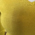Pull col V laine et cachemire femme TRICOTONIC T40 - vert-anis - 40
