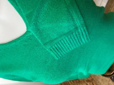 Pull col V laine et cachemire femme TRICOTONIC T40 - vert-bresil - 40