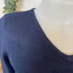 Pull col V laine et cachemire femme TRICOTONIC T40 - marine - 40