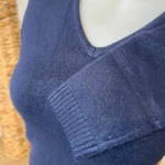 Pull col V laine et cachemire femme TRICOTONIC T40 - marine - 40