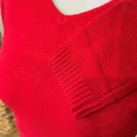 Pull col V laine et cachemire femme TRICOTONIC T40 - rouge - 40