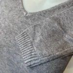 Pull col V laine et cachemire femme TRICOTONIC T40 - gris - 40