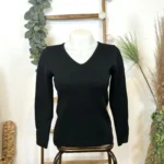 Pull col V laine et cachemire femme TRICOTONIC T40 - noir - 40