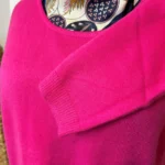 Pull col rond laine et cachemire femme TRICOTONIC T44 - fuchsia - 48