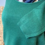 Pull col rond laine et cachemire femme TRICOTONIC T44 - vert-sapin - 48