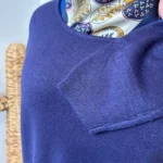 Pull col rond laine et cachemire femme TRICOTONIC T44 - marine - 48