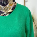 Pull col rond laine et cachemire femme TRICOTONIC T44 - vert-bresil - 48