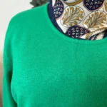Pull col rond laine et cachemire femme TRICOTONIC T44 - vert-bresil - 48