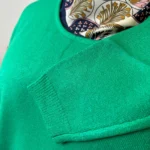 Pull col rond laine et cachemire femme TRICOTONIC T44 - vert-bresil - 48