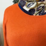 Pull col rond laine et cachemire femme TRICOTONIC T44 - rouille - 48