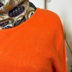 Pull col rond laine et cachemire femme TRICOTONIC T44 - orange-vif - 48