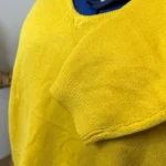 Pull col V laine et cachemire femme TRICOTONIC T44 - moutarde - 48