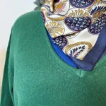 Pull col V laine et cachemire femme TRICOTONIC T44 - vert-sapin - 48