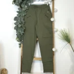 Pantalon confort chaud femme JST taille haute T38-T52 - kaki - 58
