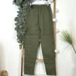Pantalon confort chaud femme JST taille haute T38-T52 - kaki - 58