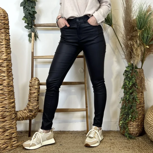 W101- Jean slim Enduit (T36-T44) - marine - 44