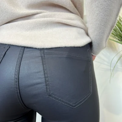 W101- Jean slim Enduit (T36-T44) - marine - 44