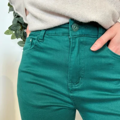 O525- Jean 7/8ème Voggo T36 T44 - vert-sapin - 44