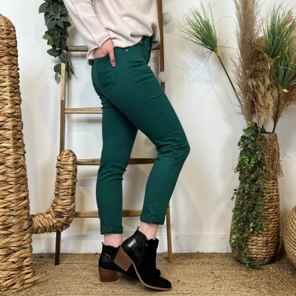 O525- Jean 7/8ème Voggo T36 T44 - vert-sapin - 44