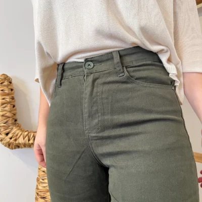 W130- Jean Flare Voggo T36-T44 - kaki - 44