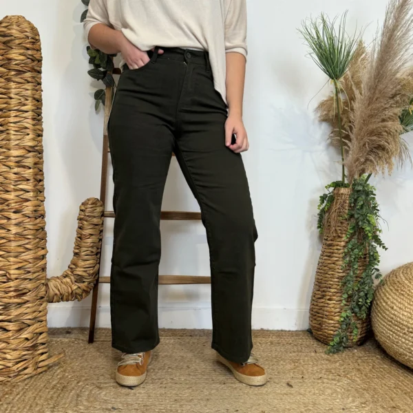 W130- Jean Flare Voggo T36-T44 - kaki - 44