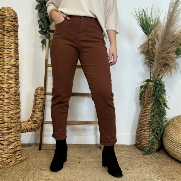 W113- Jean Mom Voggo - marron - 44