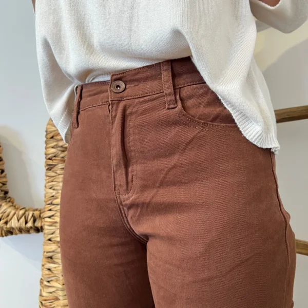 W113- Jean Mom Voggo - marron - 44