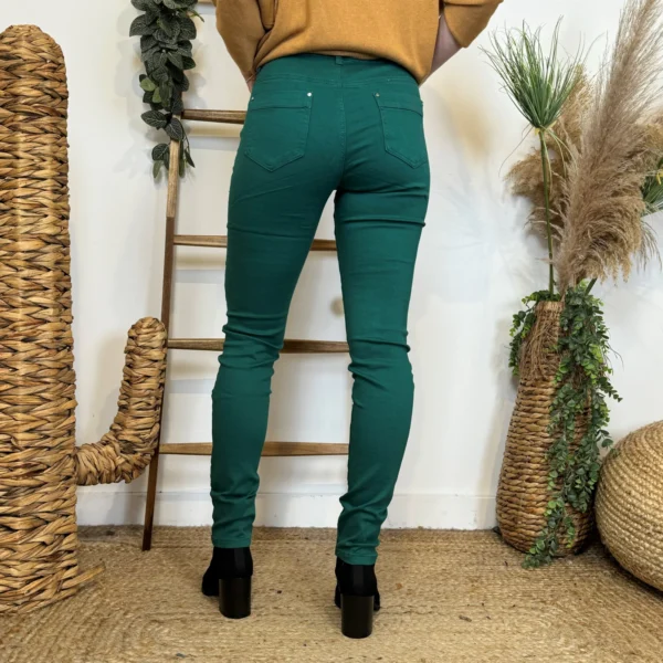 O524- Jean Slim Voggo (T36-T44) - vert-sapin - 44