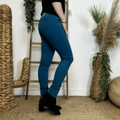 O539- Jean Slim Voggo (T36-T44) - bleu-canard - 44