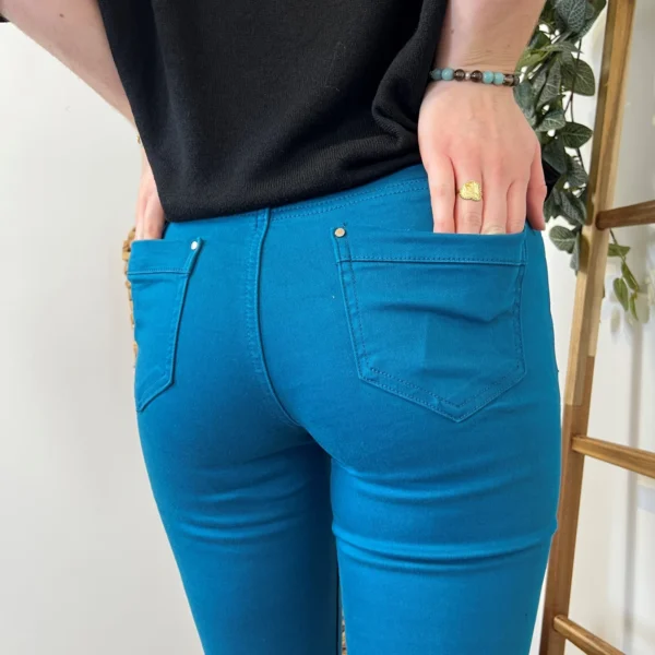 O539- Jean Slim Voggo (T36-T44) - bleu-canard - 44