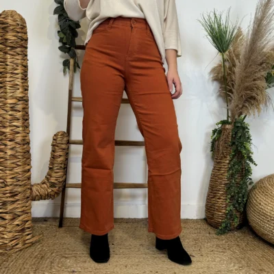 W130- Jean Flare Voggo T36-T44 - rouille - 44