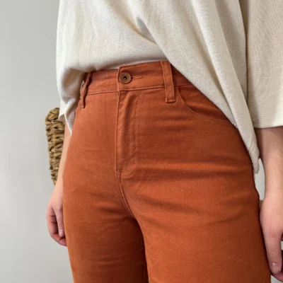 W130- Jean Flare Voggo T36-T44 - rouille - 44