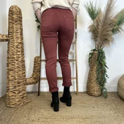 O537- Jean 7/8ème Voggo (T36 T44) - bordeaux - 44