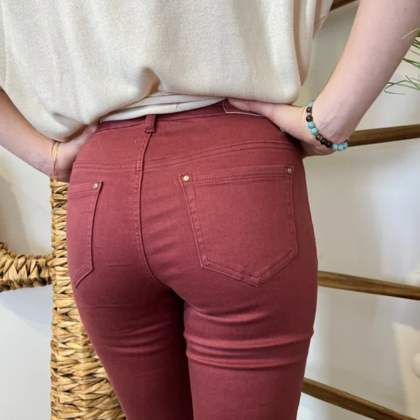 O537- Jean 7/8ème Voggo (T36 T44) - bordeaux - 44