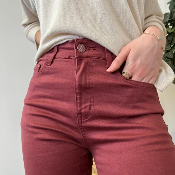 O536- Jean Slim Voggo (T36-T44) - bordeaux - 44