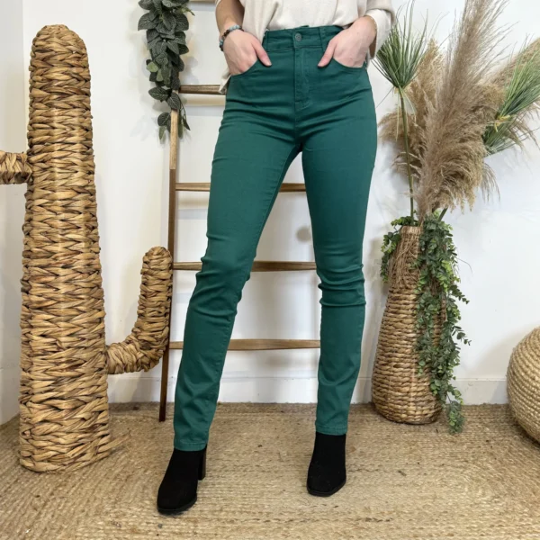 O523- Jean Droit Voggo vert T36-T44 - vert-sapin - 44