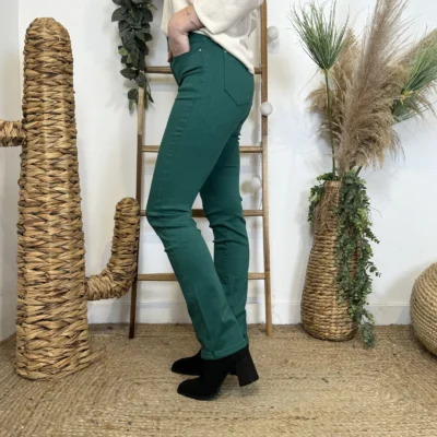 O523- Jean Droit Voggo vert T36-T44 - vert-sapin - 44