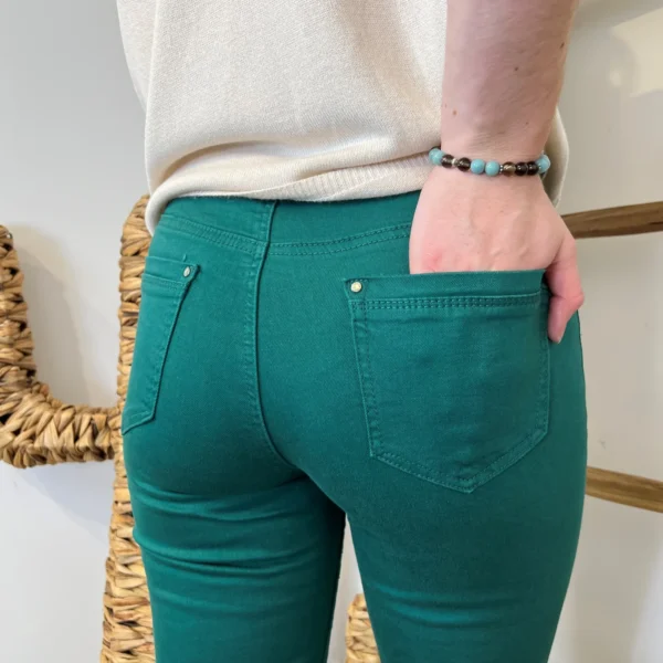 O523- Jean Droit Voggo vert T36-T44 - vert-sapin - 44