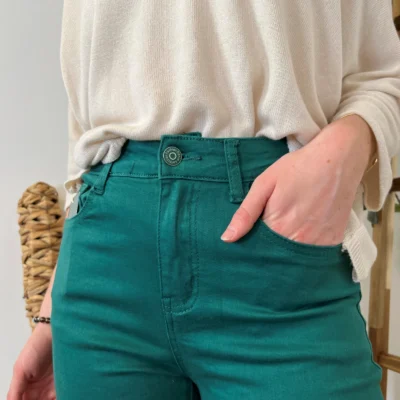 O523- Jean Droit Voggo vert T36-T44 - vert-sapin - 44