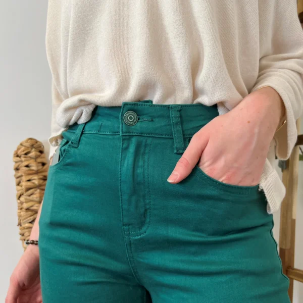 O523- Jean Droit Voggo vert T36-T44 - vert-sapin - 44