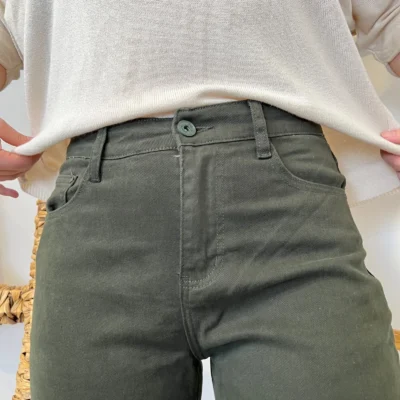 W113- Jean Mom Voggo - kaki - 44