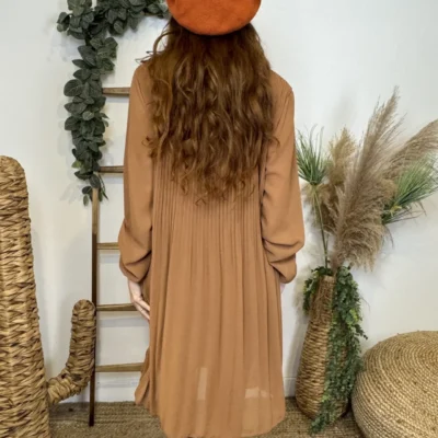 M308- Robe plissée unie (TU)