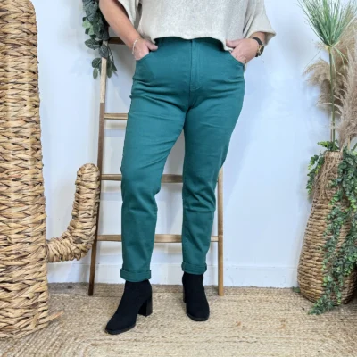 O625- Jean 7/8ème Voggo T42-T50 - vert-sapin - 50