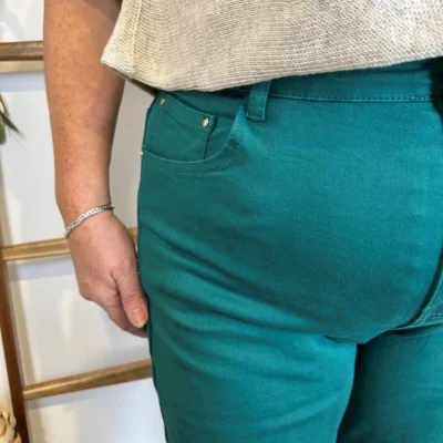 O625- Jean 7/8ème Voggo T42-T50 - vert-sapin - 50